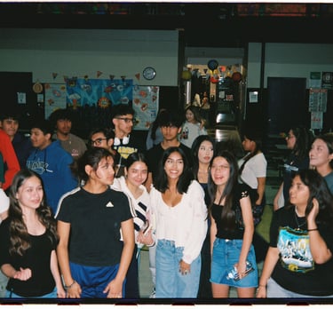 a group of girls & boys at a event