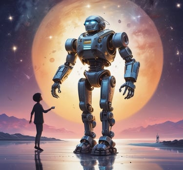 A futuristic blog layout showcasing AI and tech news.