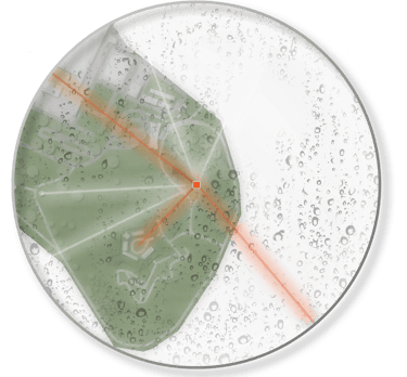 A map under a lens