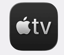 Official Apple TV app icon featuring the silver Apple logo and tv text on a dark gray background.