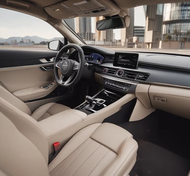 A vibrant display of various car cleaning products including shampoos and waxes.