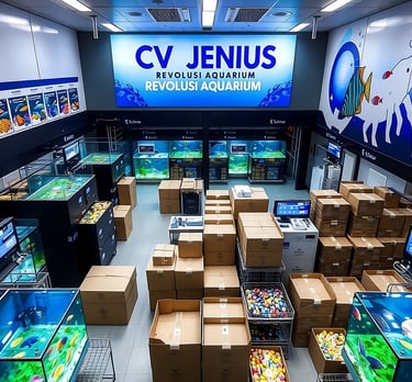 special room for monitoring the quality of Life tropical fish