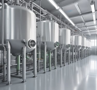 A sleek, contemporary office space with large windows.