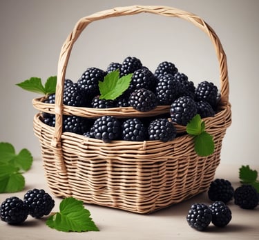 Bright orange mandarins piled in a basket with green leaves still attached