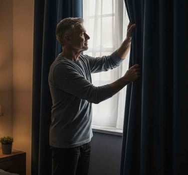 homem-60-anos-fechando-cortinas-quarto-luz-baixa-ambiente-aconchegante-rotina-noturna.webp