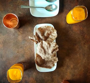 a plate of nachni (finger millet) papad