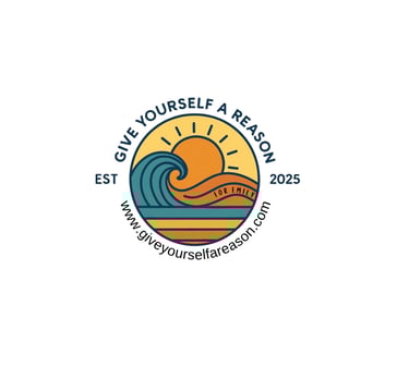 Give Yourself a Reason 2025 logo featuring a sunset, ocean wave, and the phrase 'For Emily' within