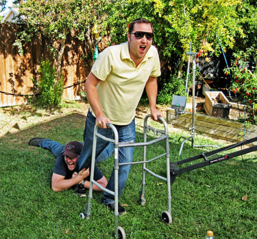 Producers testing the gags - behind the scenes Doritos Piñata commercial 2011