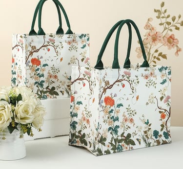 Floral Pattern Canvas Tote bag