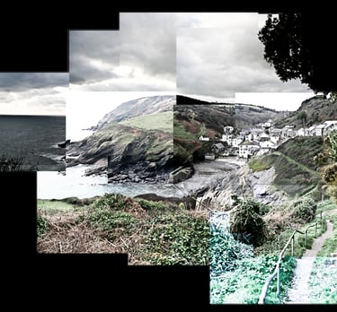 A  joiner photo of a cornish village
