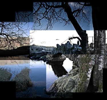 A joiner photo of Slaters bridge in the Lake Distrct