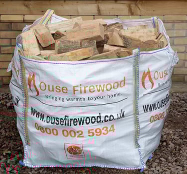 Bulk bag of premium kiln-dried logs ready for delivery to Huntingdon, Cambridge, Ely and local areas
