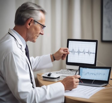 person using phone and laptop computer