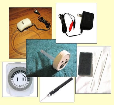 A collection of various colloidal silver production components