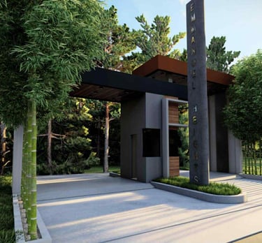 a small house with a small garden and a small garden