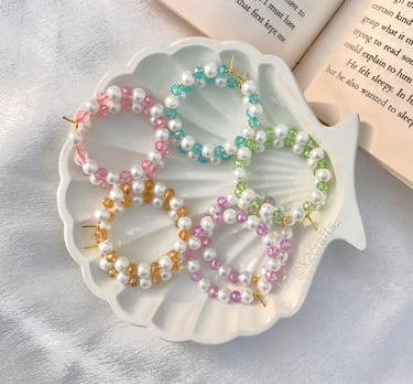 Beaded Earrings pearl earrings hoops handmade earrings pearl earrings