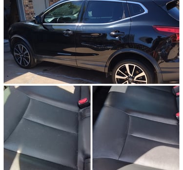a car with exterior and interior cleaning