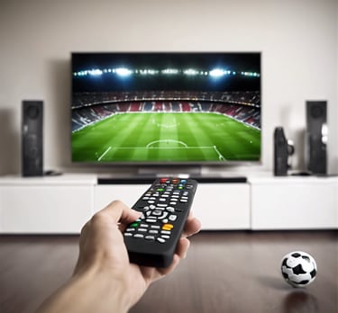 person holding remote pointing at TV