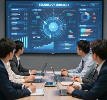 A spacious warehouse with tall shelves filled with various boxes and pallets. A yellow forklift is parked in the aisle, surrounded by organized inventory. The environment appears clean and well-lit, with items neatly stacked on metal racks.