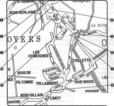 Plan des chapelles et potales de Loyers-Namur