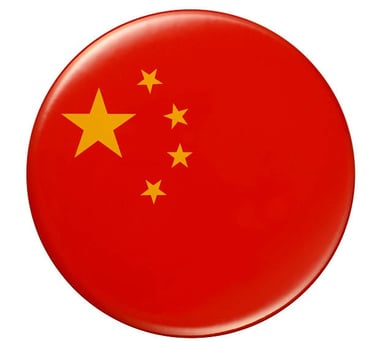 a button with a flag of china