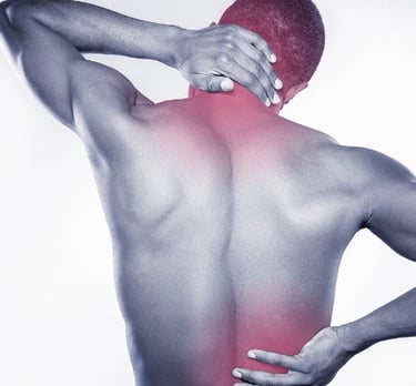 a man with a back pain Espace myo