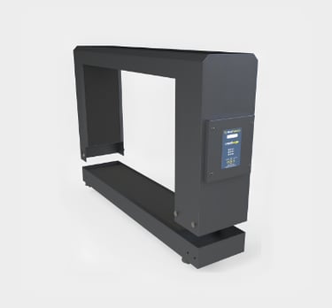 detector de metais industrial base removível para não precisar cortar a correia transportadora