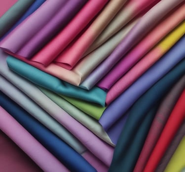 An elegant assortment of silk fabrics in different colors.