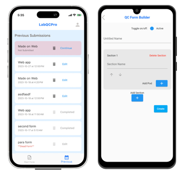 iPhone and Android Applications for LabQCPro