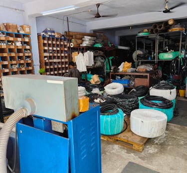 Photograph of the cutting machine utilized in the assembly process of Hydraulic Hoses.