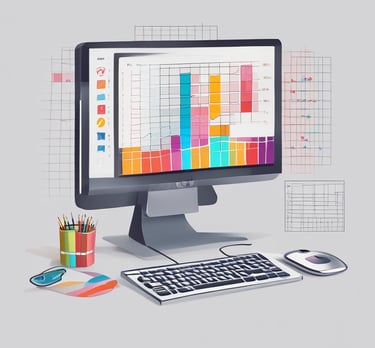 A professional woman working on financial documents at a desk with a laptop and calculator.