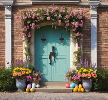 A bright, airy workspace with crafting supplies, soft pastel decorations, and a laptop open to a DIY blog post