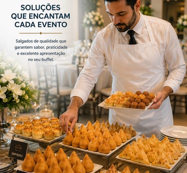 Buffets abastecidos com salgados congelados | Reino dos Sabores