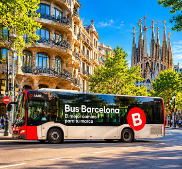 Publicidad Autobuses en Barcelona Sagrada Familia