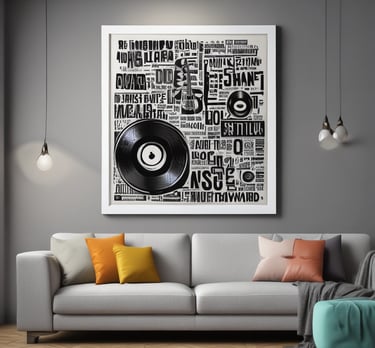 An arrangement of branded puzzles, wrapping paper, and stickers laid out on warm white surface.