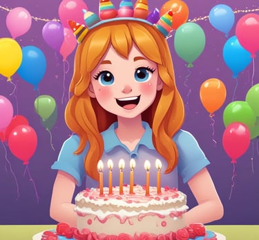 Logo centered on a white background with light confetti and musical notes floating around.