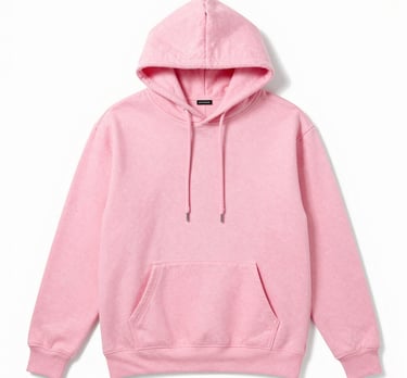 A soft pink hoodie with a subtle mental health awareness ribbon embroidered on the chest.