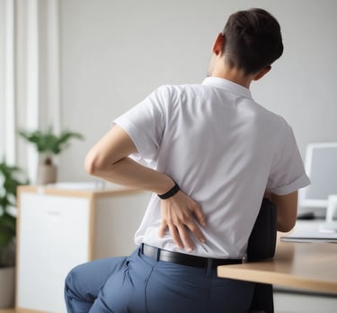 A person demonstrating how to use a fire extinguisher in a training session.