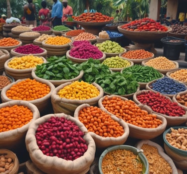 Beautifully designed African fabrics displayed elegantly.