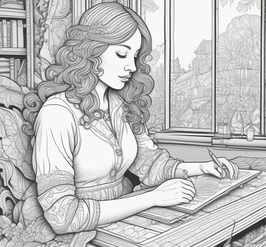 Relaxing adult coloring books in vibrant colors.