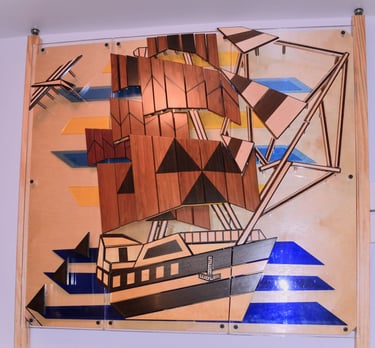 SEA WOLFpic-3 art plexi sections-1 baltic birch back-art supports-richWOODart.com-63"x43" 150 lbs.+