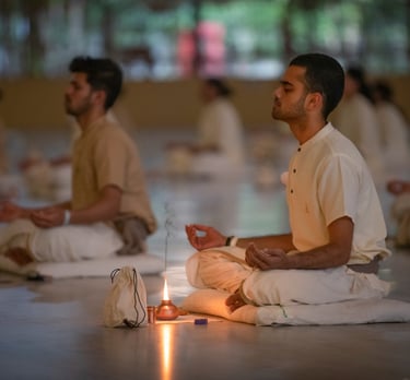a group doing bhuta shuddhi