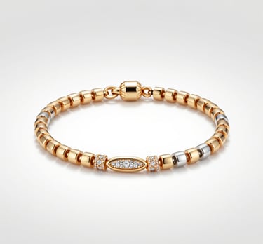 A pair of shimmering diamond stud earrings displayed on a sleek black stand.