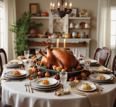 A cozy living room bathed in warm sunlight with seasonal decor accents like autumn leaves and fresh flowers.