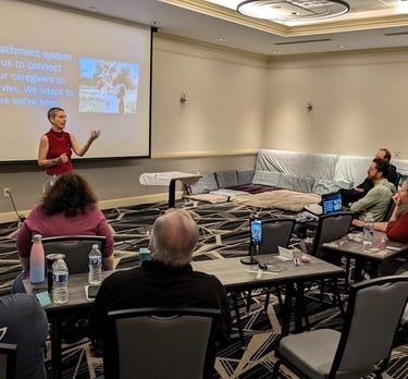 Kassandra teaching on attachment at HCC 2025. Photo by Jen I