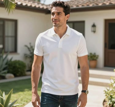 A lifestyle photograph of Ricardo Martinez in a bright, modern North American garden, reflecting a welcoming and family-oriented persona.