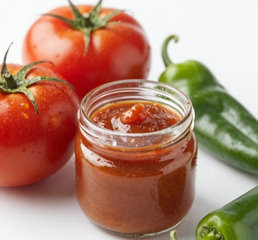 Close-up of a domato pure