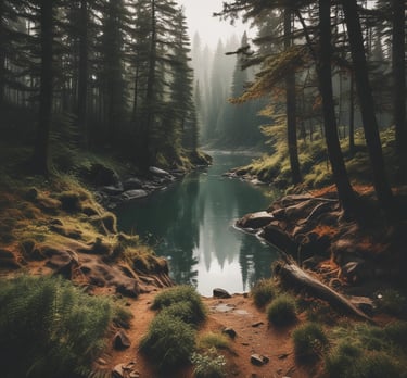 A shirt adorned with the earth element symbol, surrounded by natural textures and deep greens.