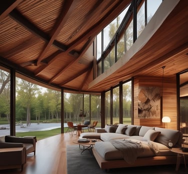 Cozy home decor items including cushions, candles, and small plants.