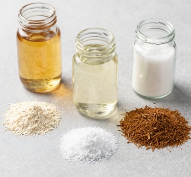Assorted flavor enhancers and seasoning packets displayed neatly on a kitchen countertop.